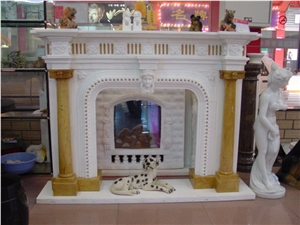 White Marble Fireplace Mantel