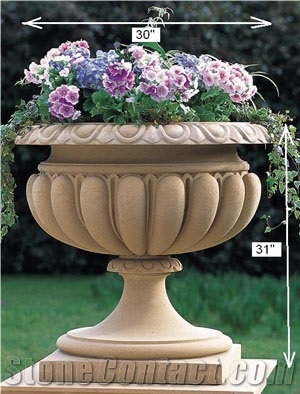 Flowerpot, White Marble Pot