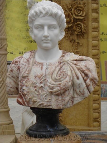 Head Sculpture, White Marble Sculpture