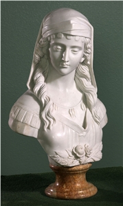 Head Sculpture, White Marble Sculpture