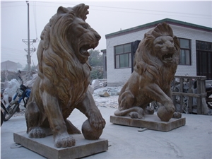 Lion Statue Marble Lion, Black Marble Statue