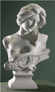 White Marble Head Status Sculpture Busts Interior Design