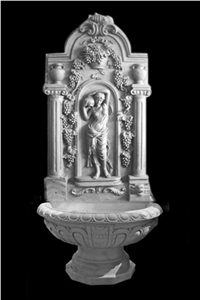 Wall Fountain Garden Fountain, White Marble Garden Fountain