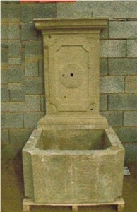 Beige Limestone Wall Mounted Fountain