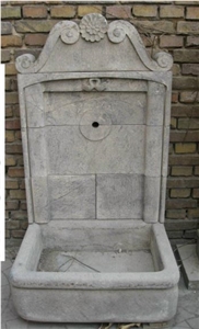 Beige Limestone Wall Mounted Fountain
