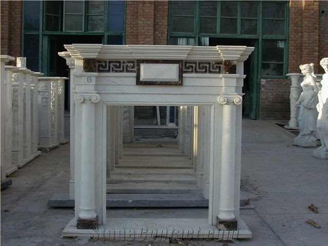 White Marble Fireplace