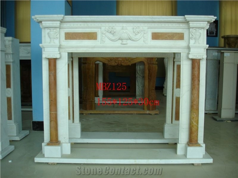 White Marble Fireplace