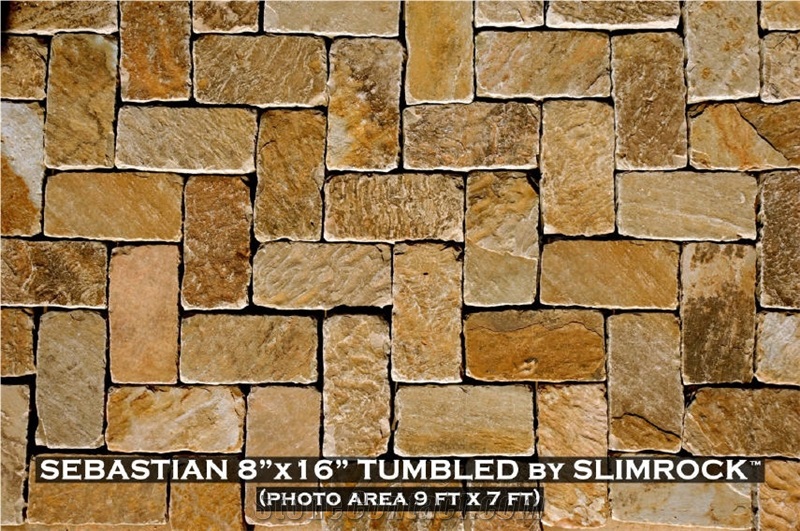 Sebastian Tumbled Paver, Yellow Sandstone Pavers