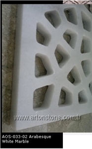 Arabesque White Marble Carving, Mugla White Marble Relief, Etching