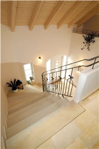 Solnhofen Stone Staircase, Beige Limestone Staircase