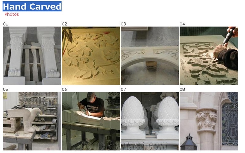 Hand Carved Reliefs Indiana Limestone, Beige Limestone Reliefs