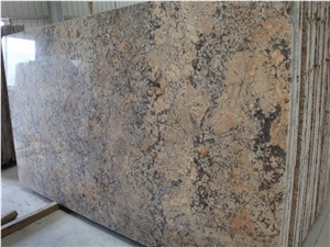Big Flower Giallo Crystal Granite Slab