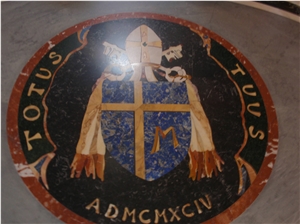 Black Granite Mosaic Stone Medallion