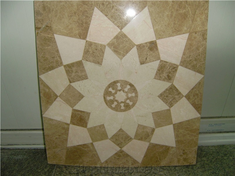 Light Emperador Mosaic Waterjet Medallion