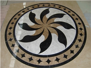 Multicolor Marble Waterjet Medallion Multicolor Marble Waterjet Medallion