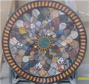 Polychrome Granite Mosaic Medallion