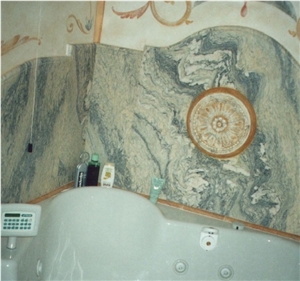 Cipollino Classico Bath Tub Surround, Cipollino Versilia Green Marble