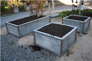 Cresciano Granite Planters, Grey Granite Planters