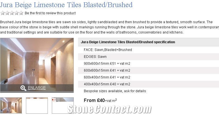 Jura Beige Limestone Tiles Blasted/Brushed