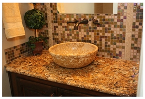Juparana Boreal Vanity Top, Yellow Granite