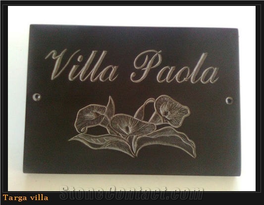 Ardesia Fontanabuona Sign, Black Slate Sign