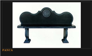 Bench in Ardesia Fontanabuona, Black Slate Bench