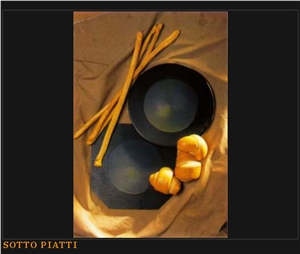 Plates in Ardesia Fontanabuona, Black Slate