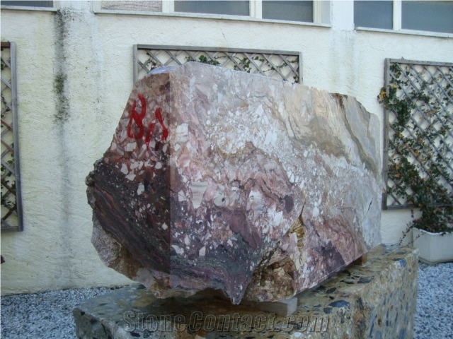 Breccia Arlecchino Blocks, Italy Lilac Marble