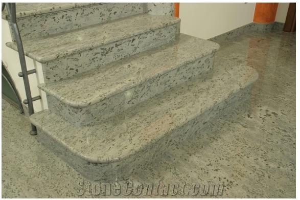 Verde Eucalyptus Granite Stairs, Verde Eucalipto Green Granite