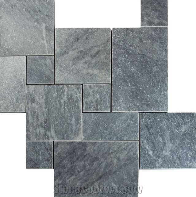 Afyon Blue Marble French Pattern Set