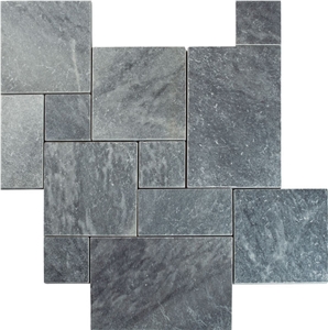 Afyon Blue Marble French Pattern Set