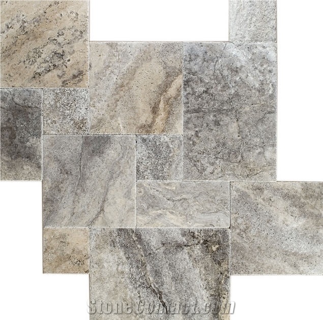 Silver Travertine French Pattern Set