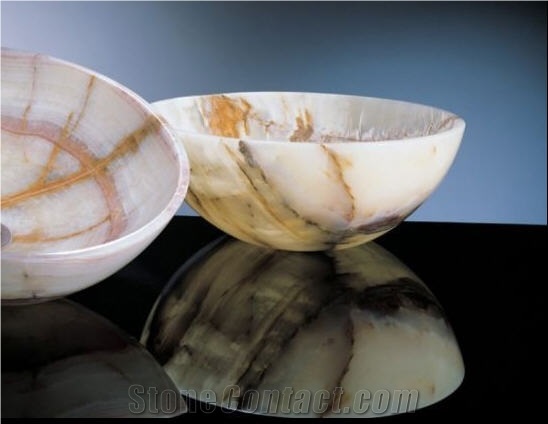White Onyx and Honey Onyx Sink