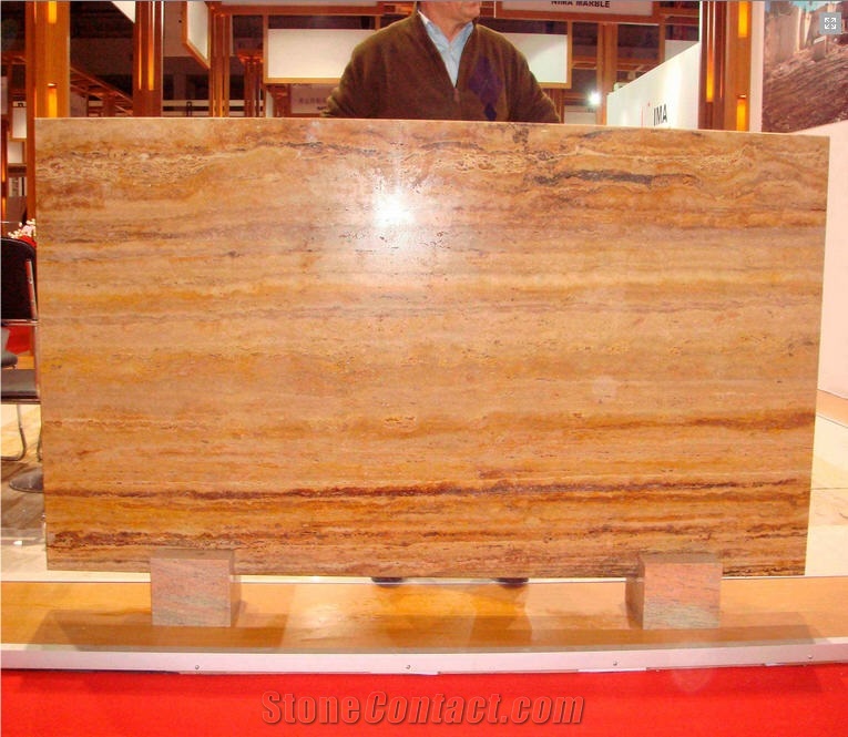 Bitlis Golden Travertine Slabs, Turkey Yellow Travertine