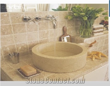 Crema Do Mos Limestone Basin, Beige Limestone Basin