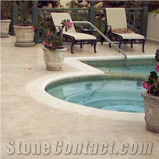 Apollonia Cream Travertine Pool Deck, Pool Coping