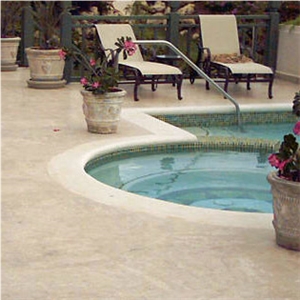 Apollonia Cream Travertine Pool Deck, Pool Coping