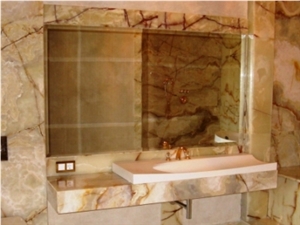 Honey Onyx Bath Top, Yellow Onyx Bath Top