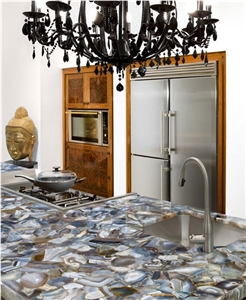 Concetto Grey Agate Semiprecious Stone Countertop
