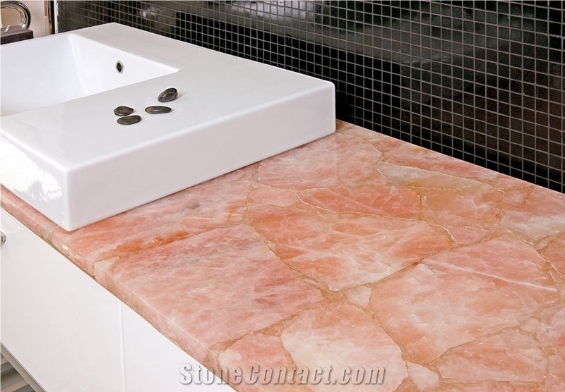 Concetto Rose Quartz Semiprecious Stone Countertop