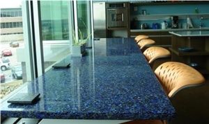 Vetrazzo Cobalt Sky with Patina Countertop
