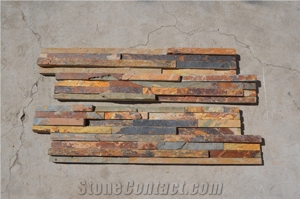 Thin Veneer Tiles (multicolor), Rusty Slate Building, Walling