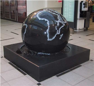 Globe Fountain, Black Granite Fountain
