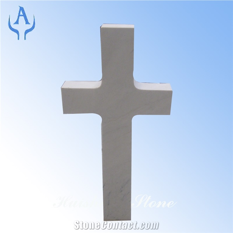 White Marble Headstone Cross