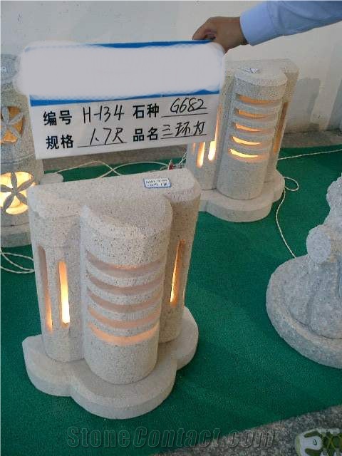 Granite Lantern with LED Light