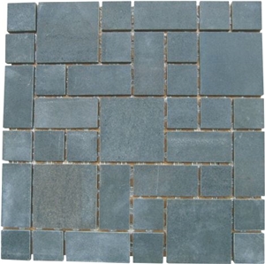 Honed Blue Limestone Mosaic