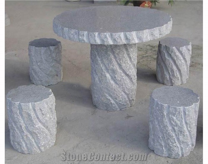 Natural Stone Bench & Table