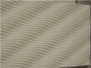 3D Marble Decorative Wall Panels, White Limestone Wall Panels