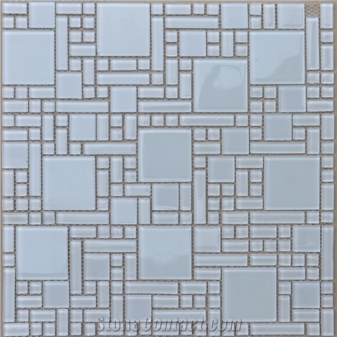 Green Yellow Glass Tile Mosaic Pattern