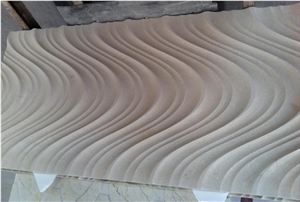 Nature 3D Limestone Tv Background Wall, White Limestone Wall